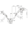 Slika - Gembird MA-WA2-01 13"- 27" gibljiva stenska montažna roka za 2 monitorja