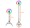 Slika - Powerton 13" (33cm) RGB LED Ring light , držalo za telefon tripod