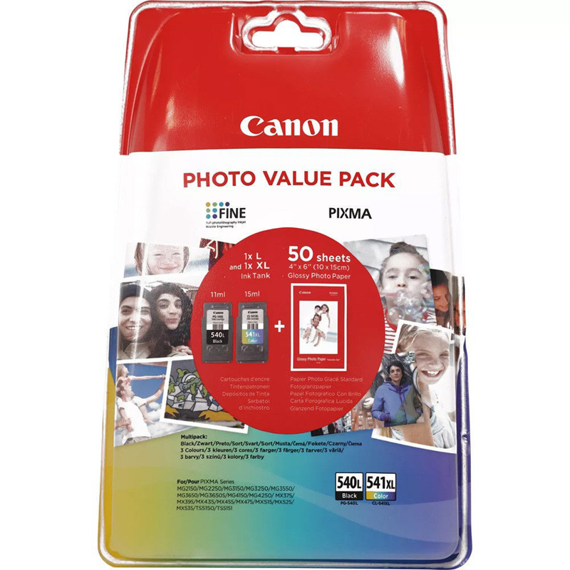 Slika - Canon PG-540L + CL-541XL, original + papir (5224B007AA), komplet originalnih kartuš