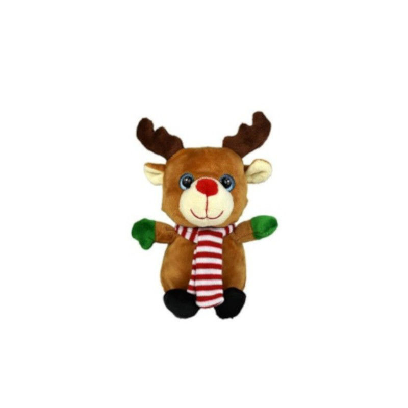 Slika - Plišasta božična figura severnega jelena s šalom 15cm