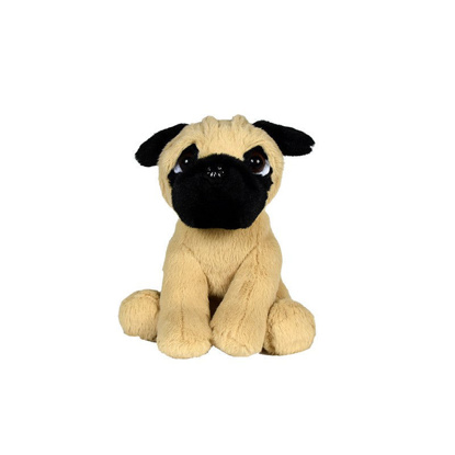 Plišasti sedeč mops 16cm