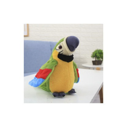 Plišasta govoreča papiga zelena (21cm)