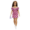 Slika - Mattel Barbie Fashionistas Model rjavolaska v pikčasti obleki (GRB62)