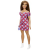 Slika - Mattel Barbie Fashionistas Model rjavolaska v pikčasti obleki (GRB62)