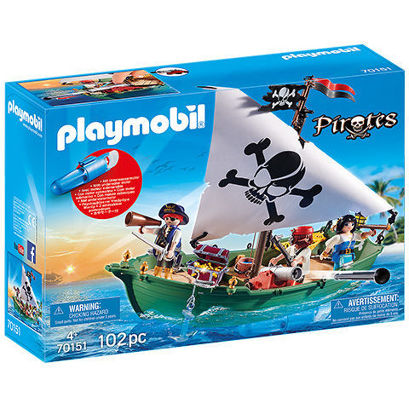 Slika - Playmobil Piratska ladja s podvodnim motorjem (70151)