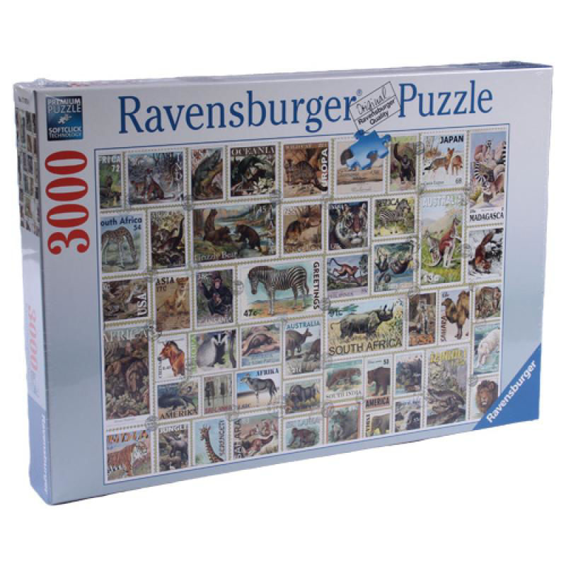 Slika - Ravensburger Puzzle - poštne znamke živali 3000 kosov (17079)