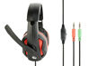 Slika - Gembird GHS-03 Gaming Matte črne/rdeče, slušalke z mikrofonom