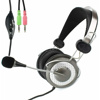 Slika - Genius HS-04SU 2.0 srebrne , slušalke z mikrofonom za online komunikacijo
