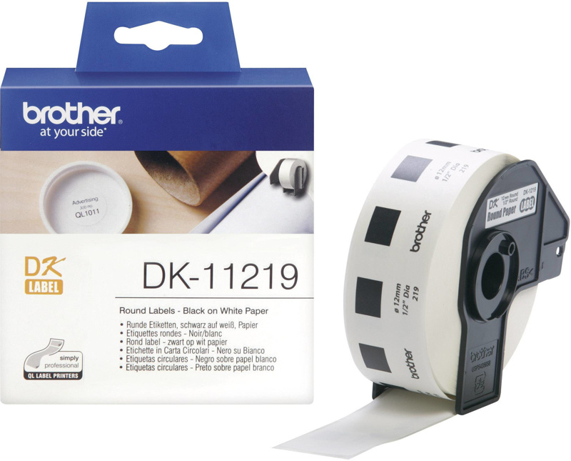 Slika - Brother DK-11219 (29mm x 90mm x 400) črno na belo, etikete