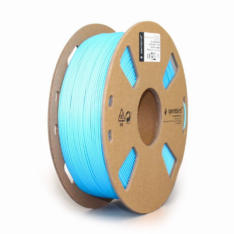 Slika - 3D filament Gembird 3DP-PLA1.75-01-BS PLA 1,75mm 1kg nebeško modra