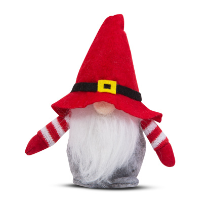 Božični skandinavski škratek s rdečim klobukom - 10 x 9 x 15 cm