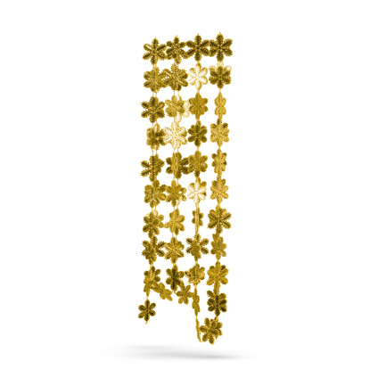 Božični okrasni trak - snežinka - 2,7 m - zlata