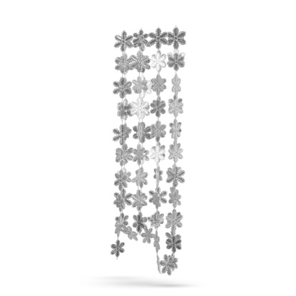 Božični okrasni trak - snežinka - 2,7 m - srebrna