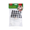 Slika - Božična dekoracija steklenice za pijačo - beli karirasti škratek - poliester - 40 x 12 cm