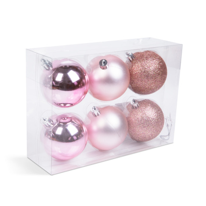 Komplet okraskov za božično drevo - šampanjec zlati - 6 kosov