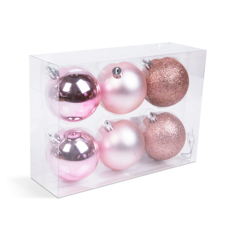 Slika - Komplet okraskov za božično drevo - šampanjec zlati - 6 kosov