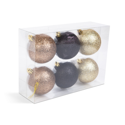 Komplet okraskov za božično drevo - temno zlati - 6 kosov