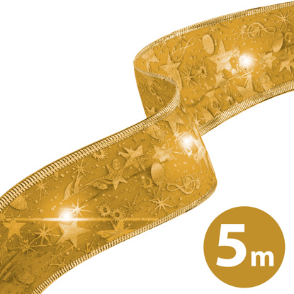 Božični LED trak - zlat - 5 mx 5 cm - 50 LED - USB