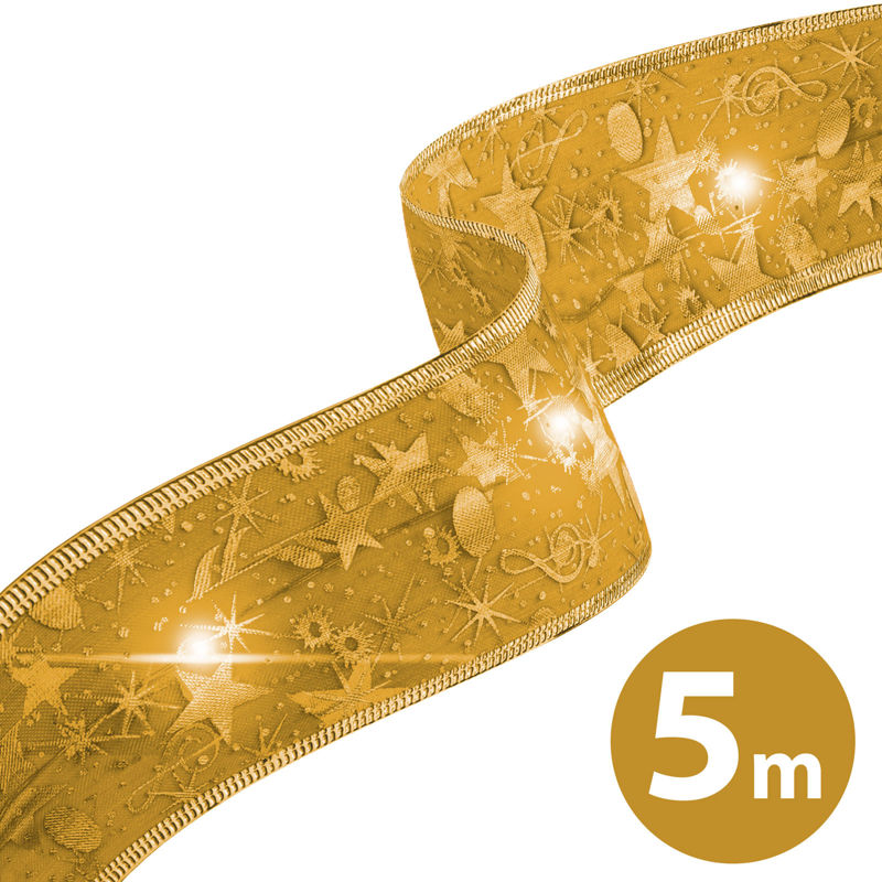 Slika - Božični LED trak - zlat - 5 mx 5 cm - 50 LED - USB