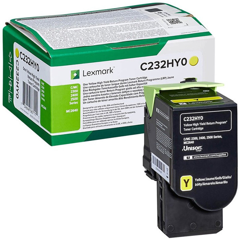 Slika - Lexmark C232HY0 HC rumen, originalen toner