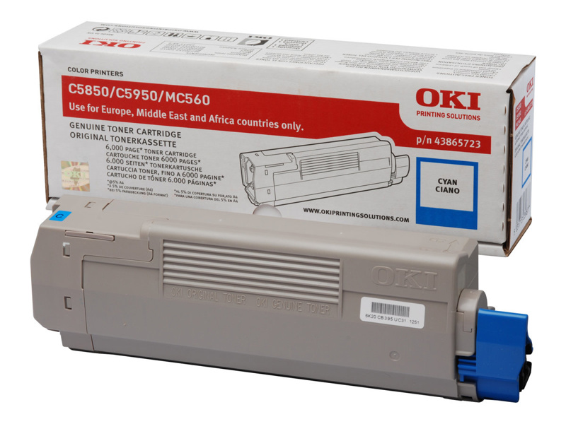 Slika - Oki C5850 moder (43865723), originalen toner