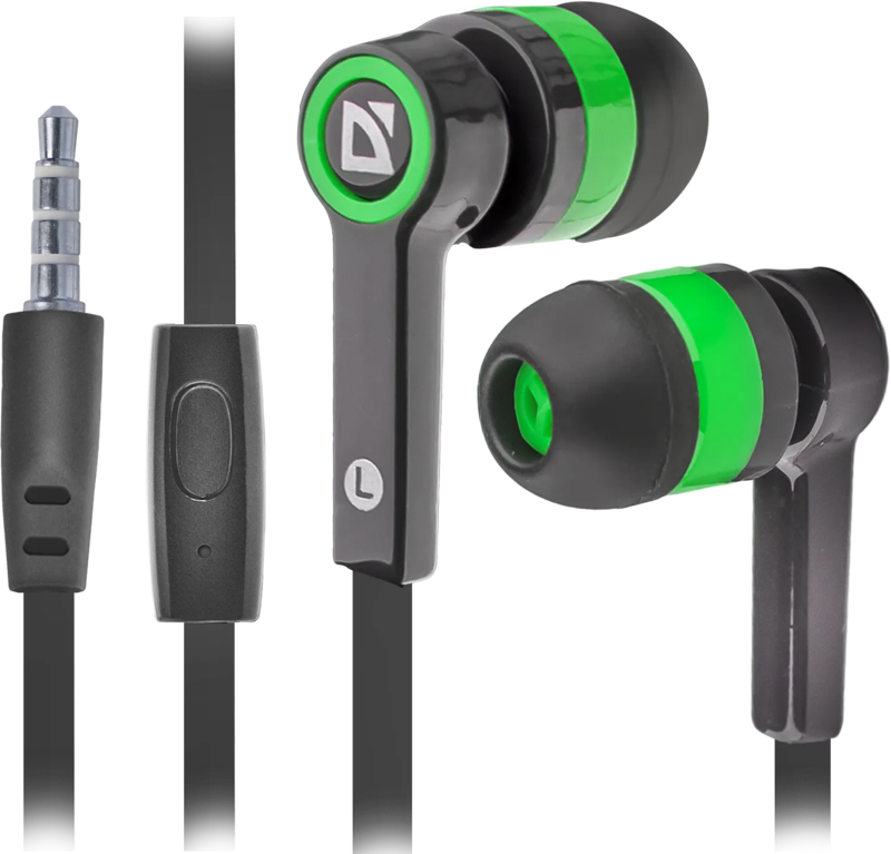 Slika - Defender Pulse 420 (63422) 2.0 črno zelene brezžične športne slušalke z mikrofonom