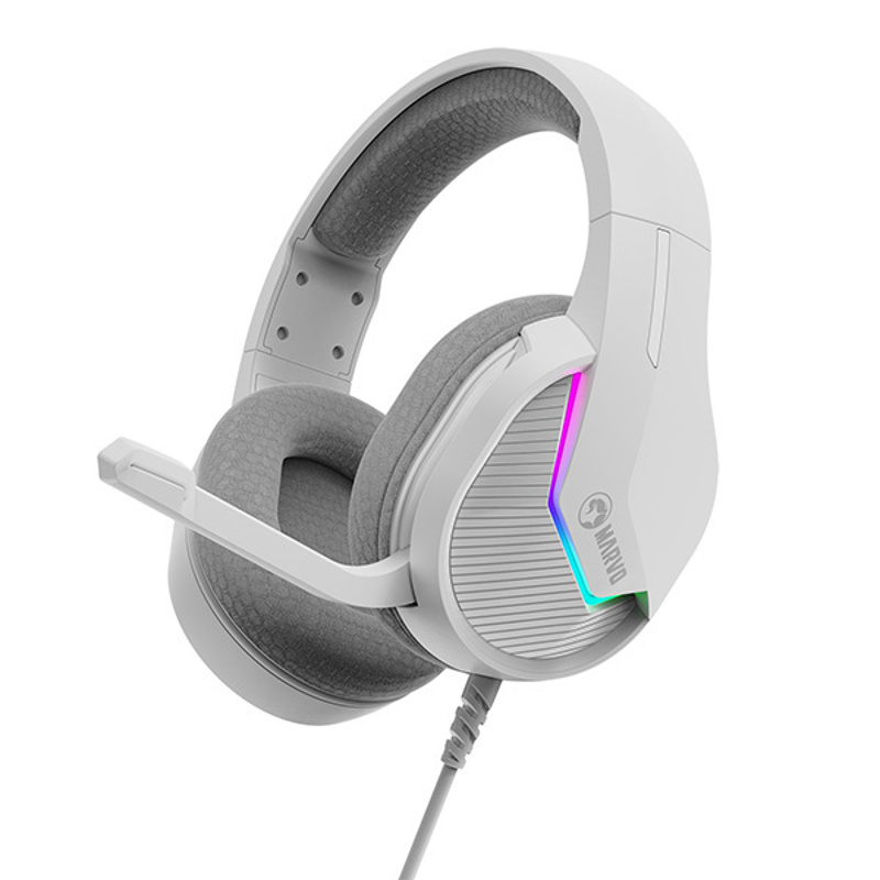 Slika - Marvo H8618 2.0 USB RGB Gaming bele naglavne slušalke