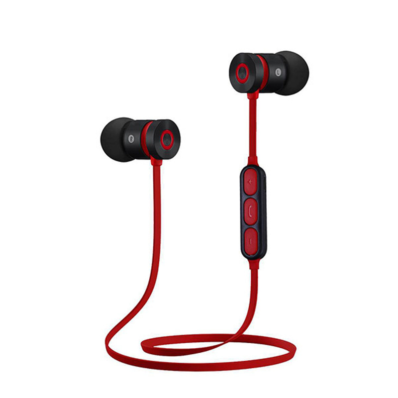 Slika - Powerton W2 brezžične bluetooth športne slušalke črno/rdeče magnetne