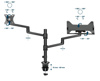 Slika - Gembird MA-DA-04 namizna nastavljiva roka za monitor s pladnjem za prenosni računalnik 17"-32" črna