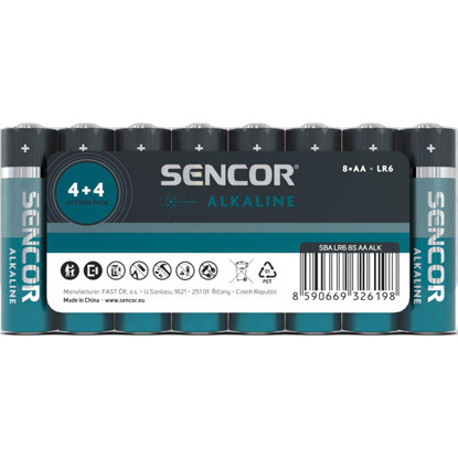 Sencor 	SBA LR6 8S AA Alk 1.5V alkalna baterija 8 kosov
