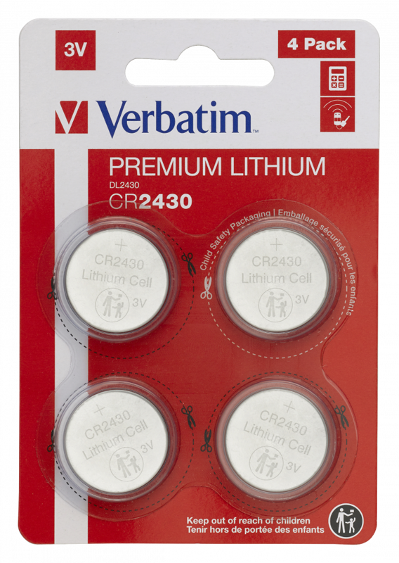 Slika - Verbatim CR2430 3V (49534) lithium baterija 4 kos