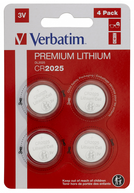 Slika - Verbatim CR2025 3V(49532) lithium baterija 4 kosi