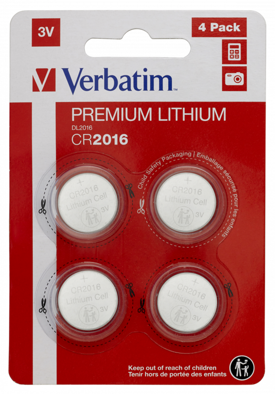 Slika - Verbatim CR2016 3V (49531) lithium baterija 4 kosi