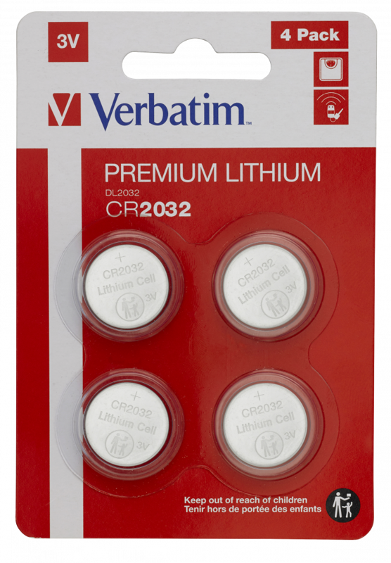 Slika - Verbatim CR2032 3V (49533) lithium baterija 4 kosi
