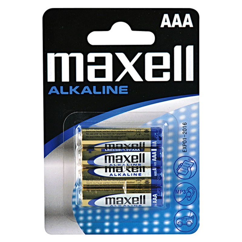 Slika - Maxell AAA (LR-3) 1.5V alkalna baterija 4 kosi
