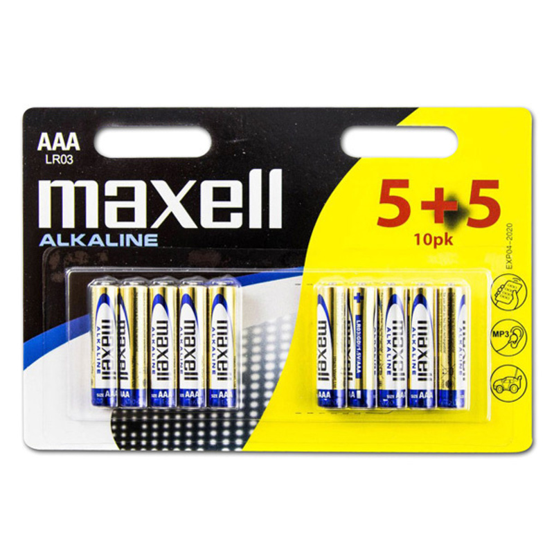Slika - Maxell AAA (LR-3) 1.5V alkalna baterija 10 kosov