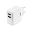 Slika - ACT AC2125 2-vratni USB polnilec 30 W, vključno z 1 priključkom QC 3.0 bel