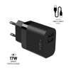 Slika - FIXED FIXC17N-2UC-BK DUAL potovalni polnilnik USB 17 W + kabel USB/USB-C, črna