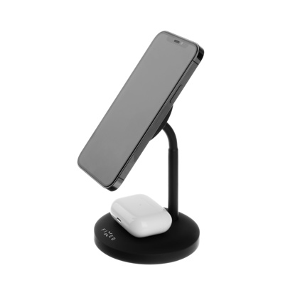 FIXED FIXMSD-BK brezžični polnilec MagStand s podporo MagSafe za iPhone in Airpods, črn