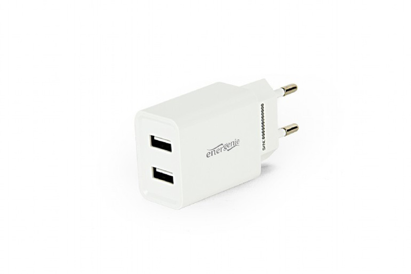 Slika - Gembird EG-U2C2A-03-W 2-portni univerzalni USB polnilec 2.1A bel