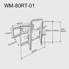 Slika - Gembird WM-80ST-02 32"-80" TV stenski nosilec (rotacijsko-nagibno)