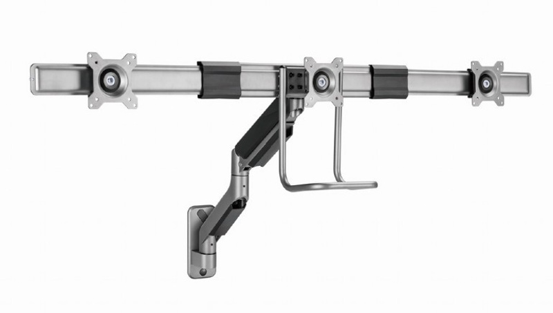 Slika - Gembird MA-WA3-01 Stenska nastavljiva roka za monitor za 3 monitorje 17"-27"