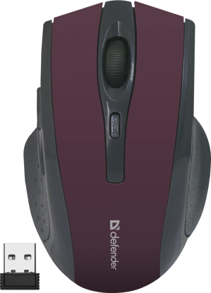 Defender Accura MM-665 (52668) črno/rdeča ergonomska brezžična miška