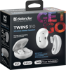 Slika - Defender Twins 910 (63910) bluetooth 5.1, bele TWS slušalke s ponilnim etuijem