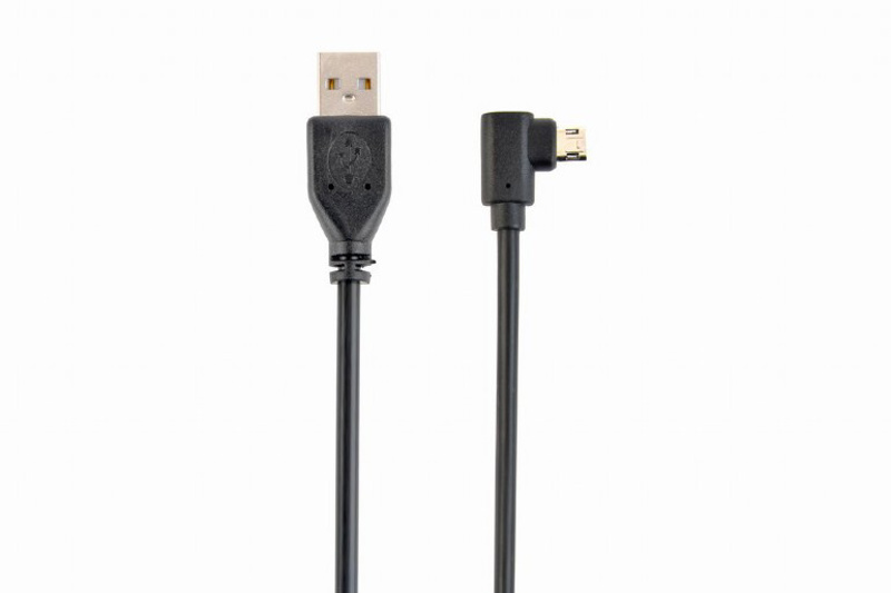 Slika - Gembird CCB-USB2-AMMDM90-6 dvostranski pravokotni kabel microUSB 1,8 m črn