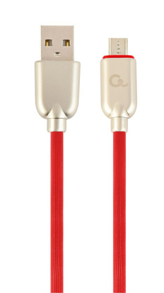 Gembird CC-USB2R-AMmBM-2M-R microUSB Premium gumijasti polnilni in podatkovni kabel 2m Rdeča