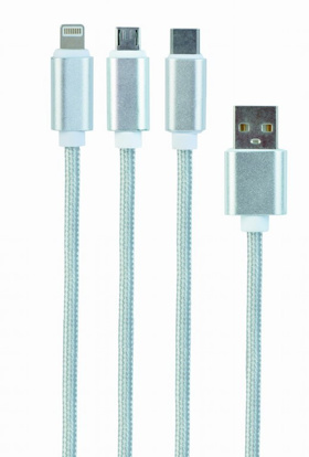 Gembird CC-USB2-AM31-1M-S USB 3-v-1 polnilni kabel 1m srebrn