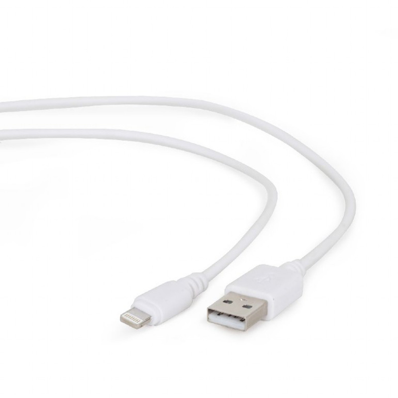 Slika - Gembird CC-USB2-AMLM-W-1M USB Lightning 8-polni sinhronizacijski in polnilni kabel, bel, 1 m