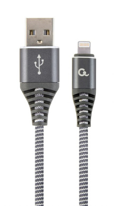 Gembird CC-USB2B-AMLM-1M-WB2 Lightning Premium bombažno pleten 8-polni polnilni in podatkovni kabel 1 m