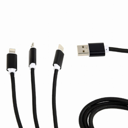 Gembird CC-USB2-AM31-1M USB 3-v-1 polnilni kabel 1m črn